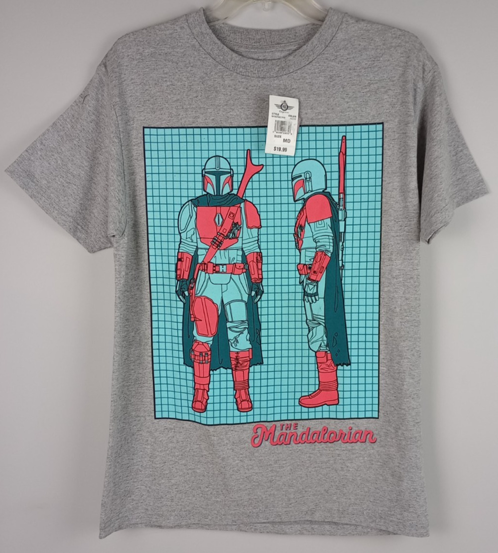 NWT Star Wars Mad Engine Mens M Heather Gray The Mandalorian Graphic Tshirt